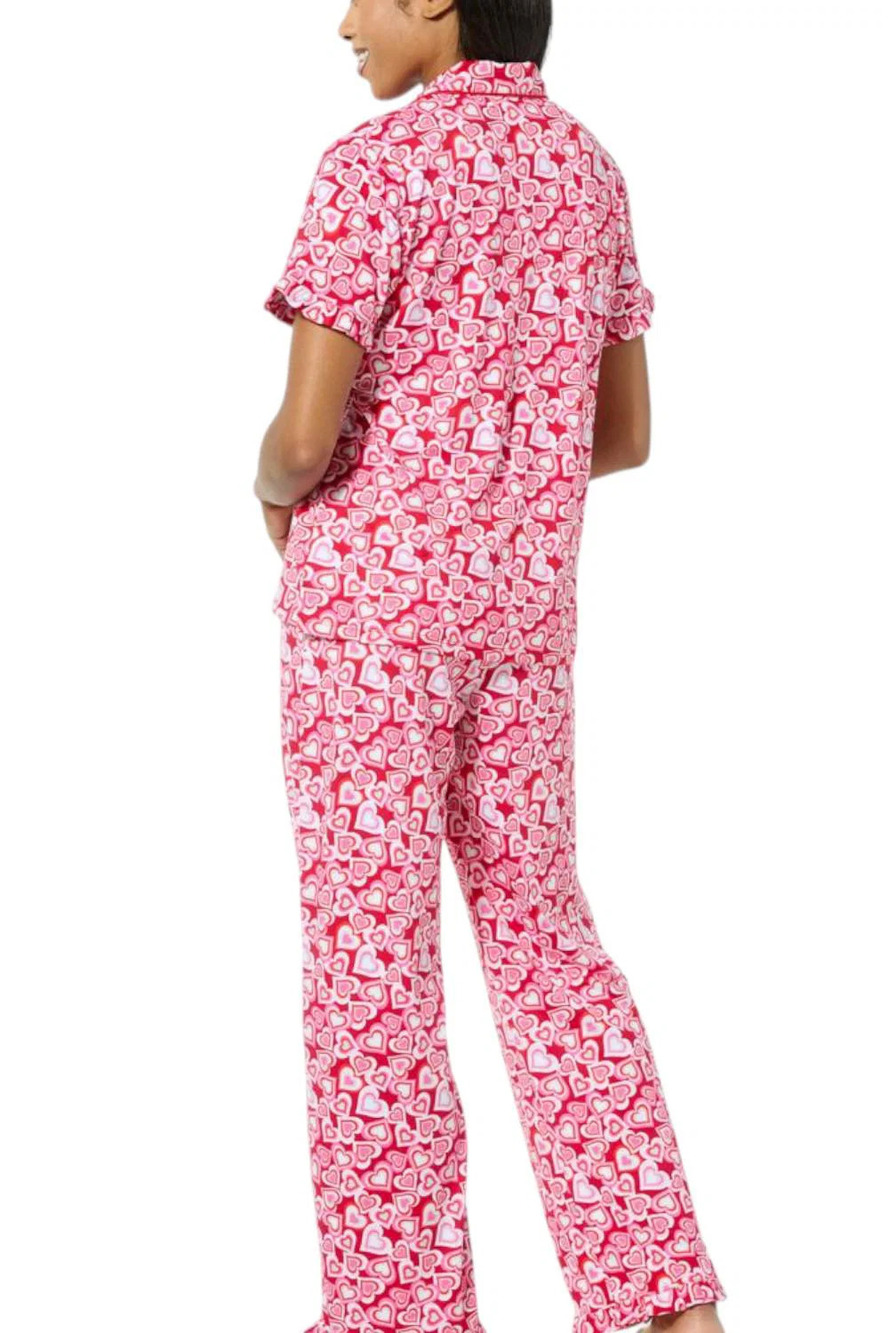 C Wonder by Christian Siriano Printed Ruffle PJ Set Heartbeat Print - Regular